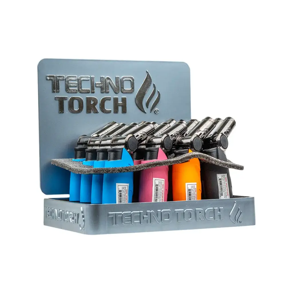 TECHNO FLEXI TORCH LIGHTER 16CT - RUBBER FINISH