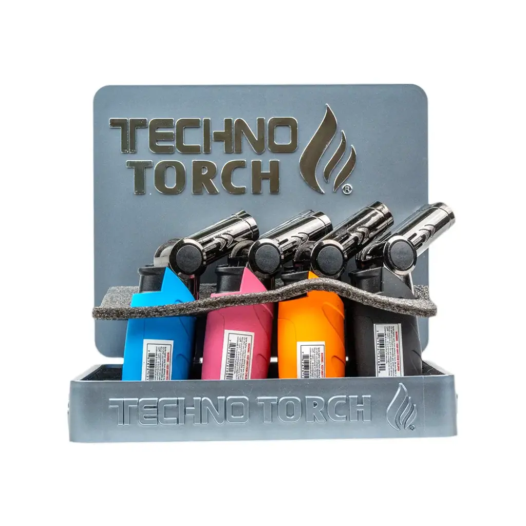 TECHNO FLEXI TORCH LIGHTER 16CT - RUBBER FINISH