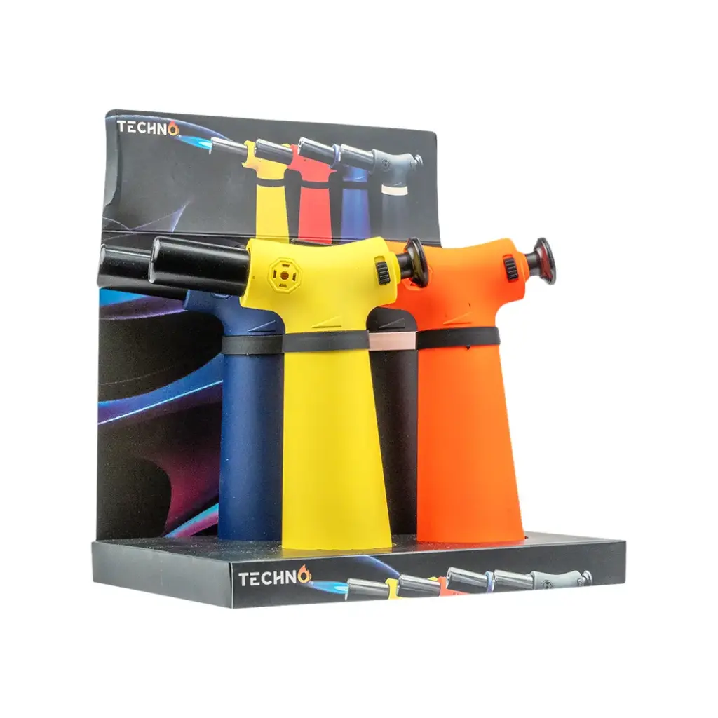 TECHNO 6.75" SLANT TORCH LIGHTER - 4CT