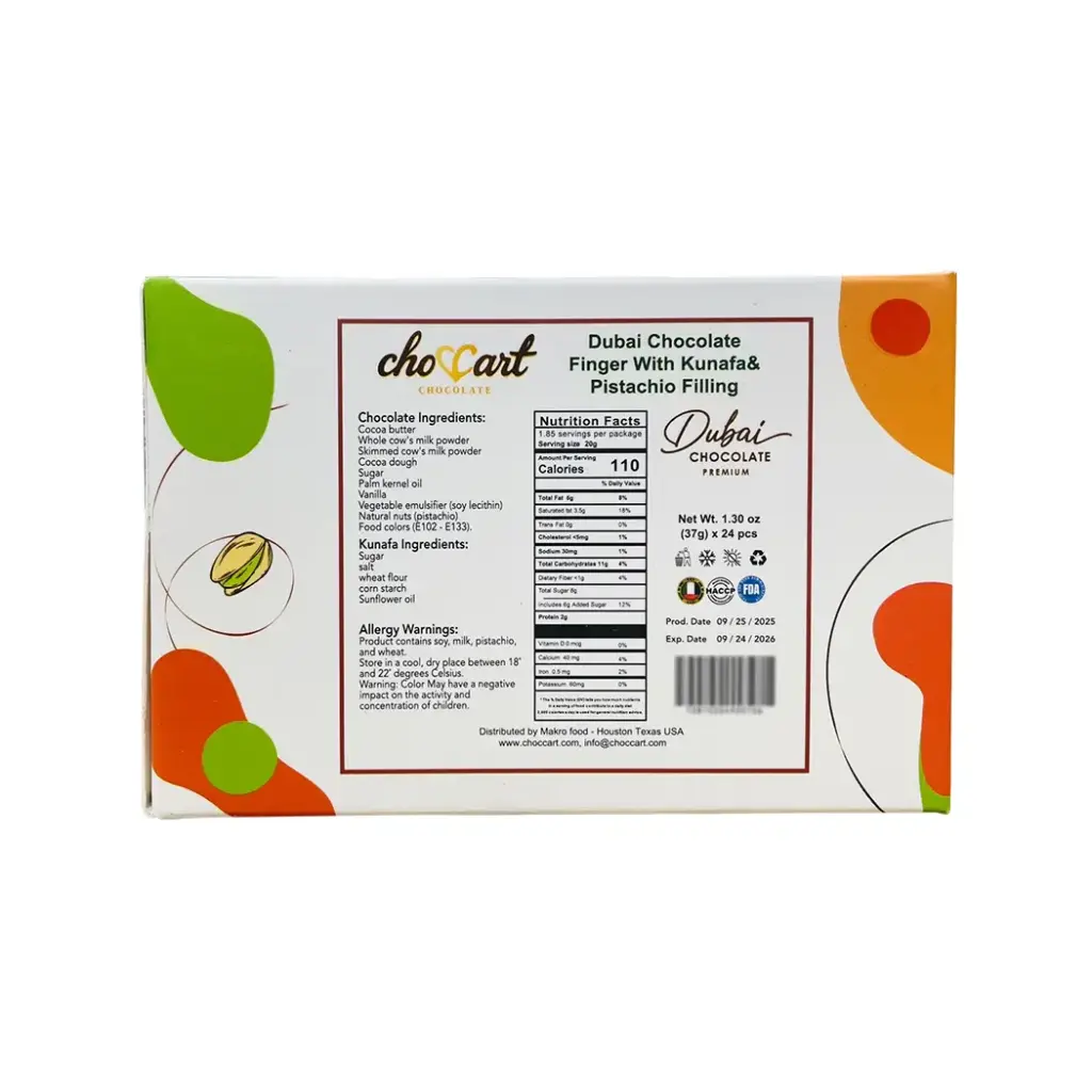 CHOCCART DUBAI CHOCOLATE 24-37G