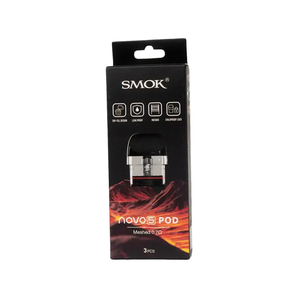 SMOK NOVO 5 REPLACEMENT POD CARTRIDGE - 3PK RESISTANCE: MTL MESH 0.7 OHMS