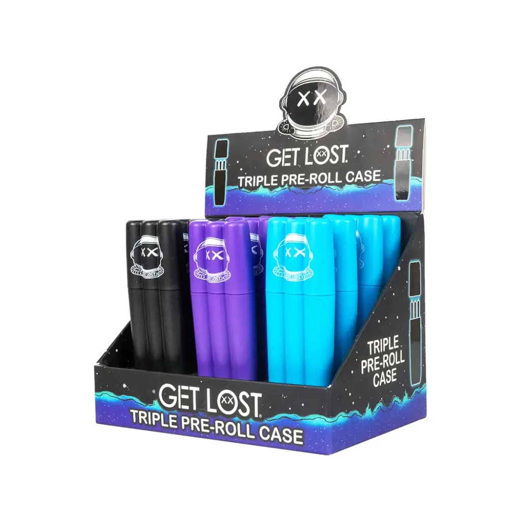 GET LOST TRIPLE PLASTIC PRE ROLL CONTAINER 12CT