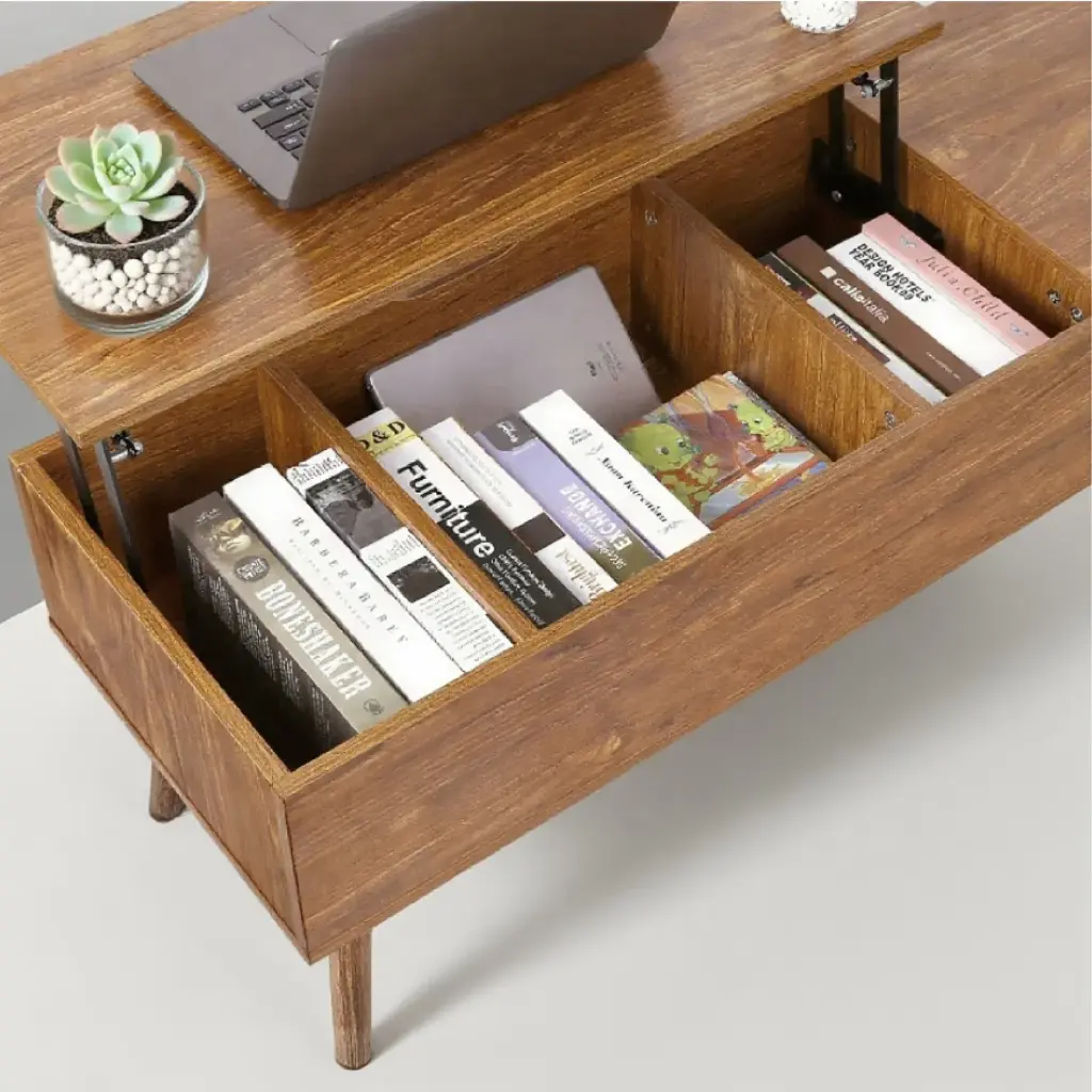 MID-CENTURY WOOD COFFEE TABLE WITH EXTENDABLE-TOP AND DRAWER_4.webp