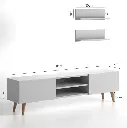 WHITE TV STAND ENTERTAINMENT CENTER WITH STORAGE CABINETS TV CONSOLE_5.webp