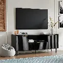 MODERN BLACK TV STAND WITH GROOVED DOOR DESIGN_4.webp