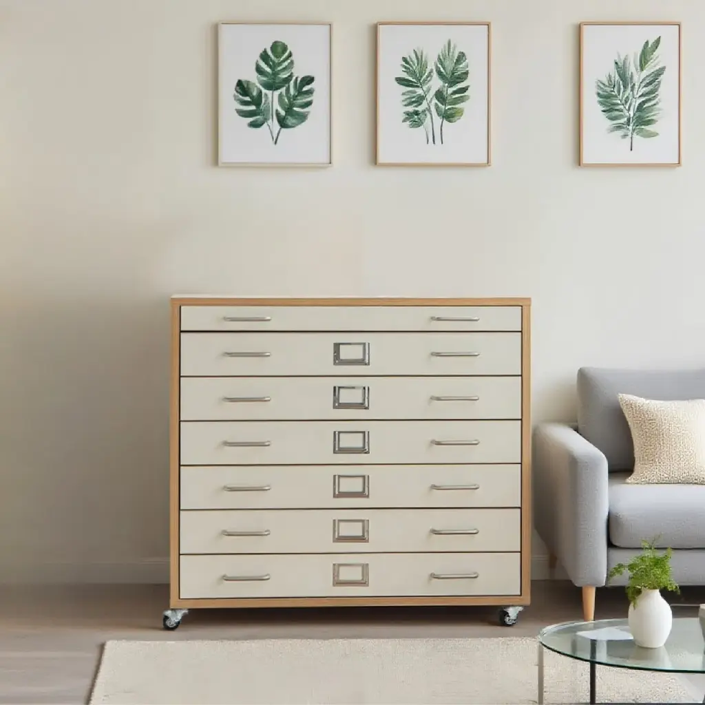 MOULAR MEDIEVAL CREAM-COLORED CABINET WITH 6 DRAWERS FILING CABINET_6.webp