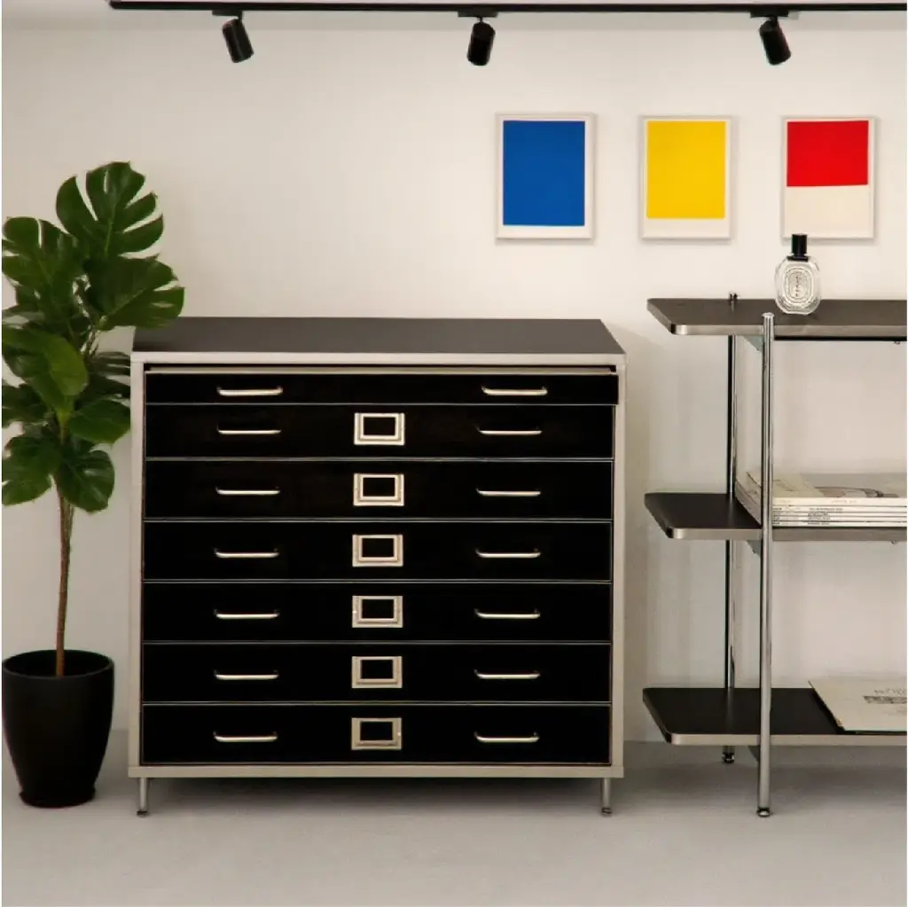 MOULAR MEDIEVAL CREAM-COLORED CABINET WITH 6 DRAWERS FILING CABINET_2.webp