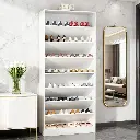 MINIMALIST CUSTOMIZABLE WHITE LARGE-CAPACITY WOODEN SHOE CABINET_2.webp
