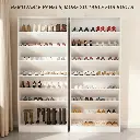 MINIMALIST CUSTOMIZABLE WHITE LARGE-CAPACITY WOODEN SHOE CABINET_5.webp