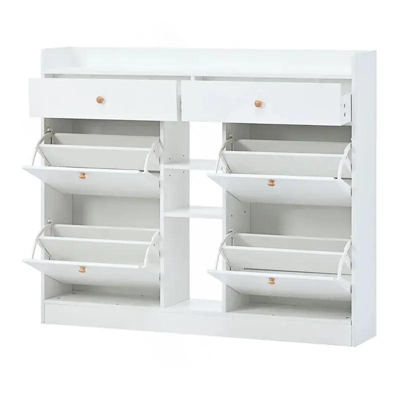 ELEGENT WOODEN SHOE CABINET WITH ADJUSTABLE SHELVES_5.webp