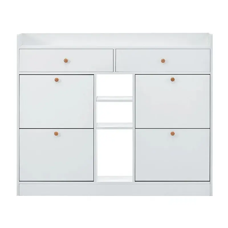 ELEGENT WOODEN SHOE CABINET WITH ADJUSTABLE SHELVES_4.webp