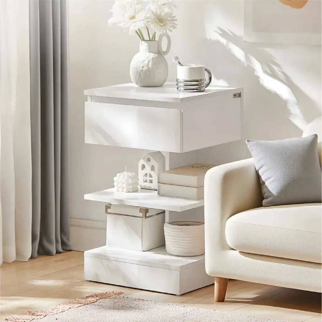 MODERN EUROPEAN MINIMALIST STYLE OPEN TWO-LEVEL SHELF BEDSIDE TABLE_2.webp