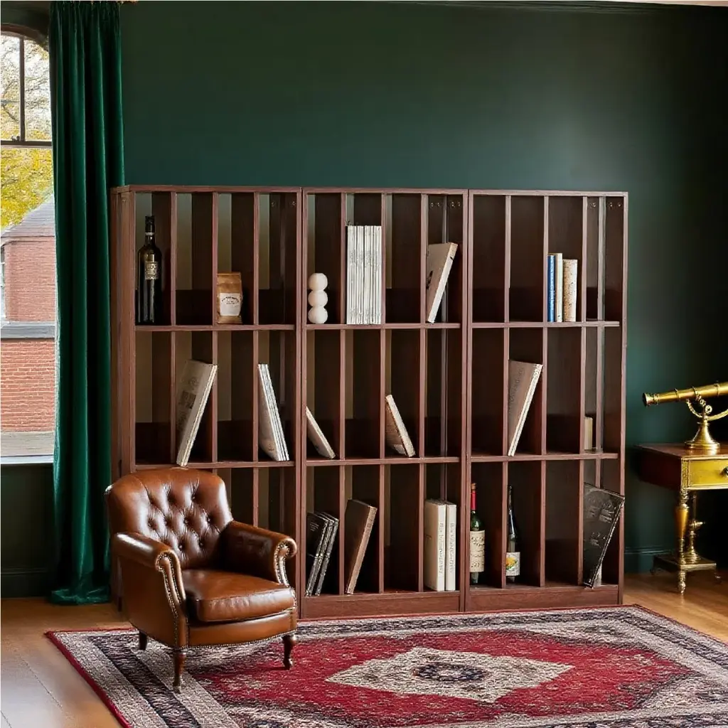 MODERN MULTIFUNCTIONAL BOOKSHELF WITH HEIGHTENED GRID STORAGE_4.webp