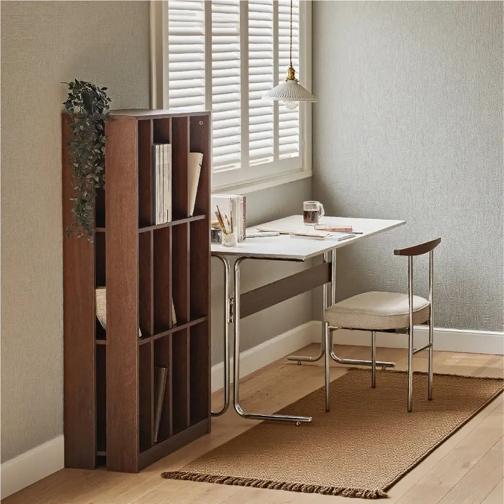 MODERN MULTIFUNCTIONAL BOOKSHELF WITH HEIGHTENED GRID STORAGE_2.webp