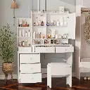PREMIUM PLYWOOD DRESSING TABLE WITH LED MIRROR LIGHTING AND STORAGE_4.webp