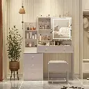 PREMIUM PLYWOOD DRESSING TABLE WITH LED MIRROR LIGHTING AND STORAGE_3.webp