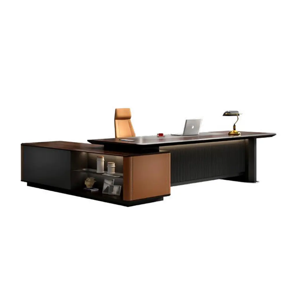 MODERN LEFT-RIGHT REVERSIBLE E1 MDF STORAGE OFFICE DESK - KNIGHT SERIES_4.webp