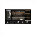 MODERN SLIDING GLASS DOOR MDF FILE STORAGE CABINET WITH LED LIGHTING AND CLOTHES RAIL - KNIGHT SERIES_1.webp