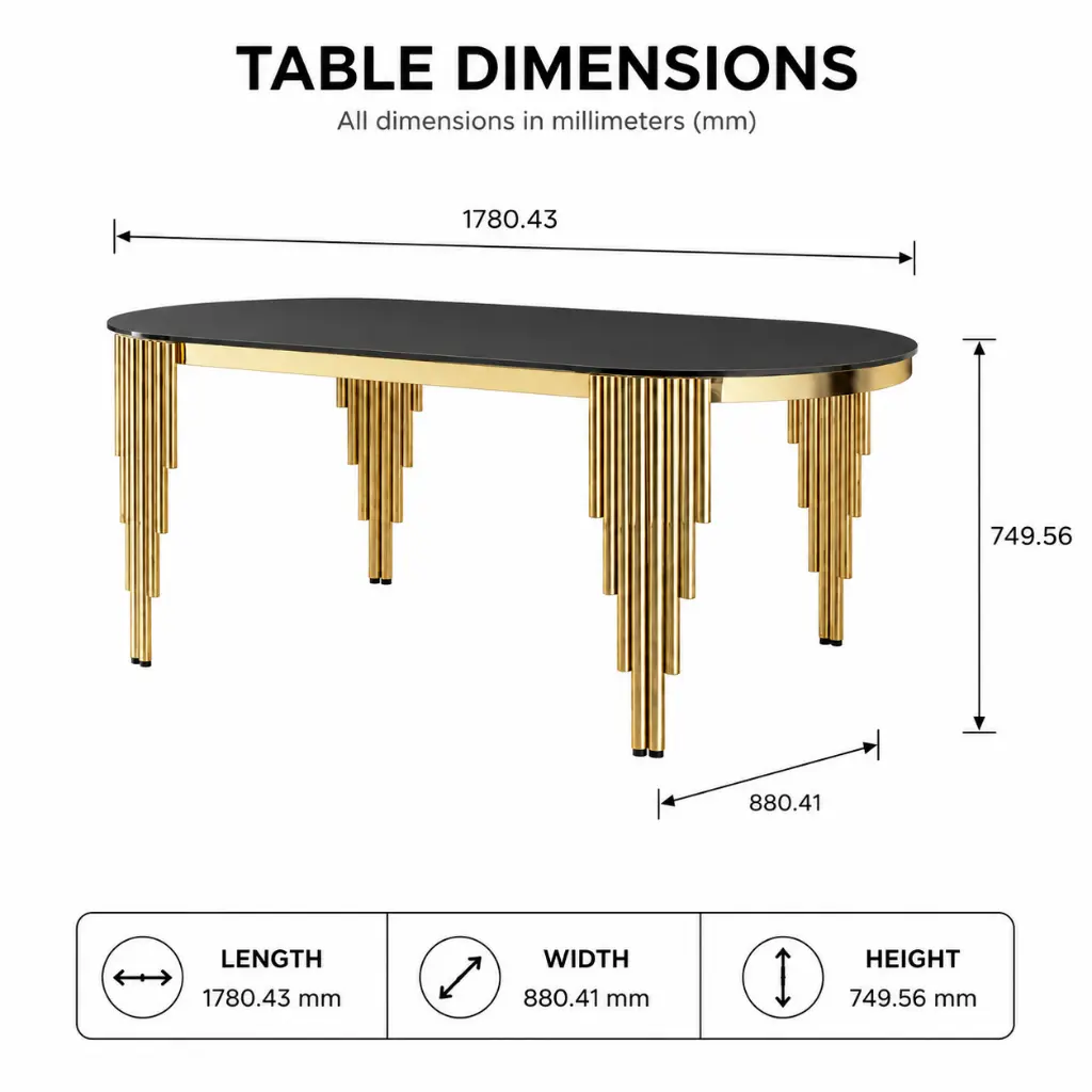 GILDED BLACK GLASS CLASSIC DINING TABLE.webp