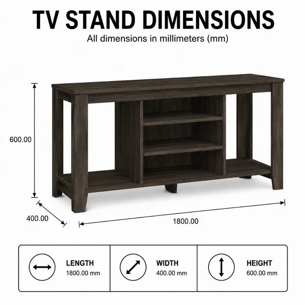 CONTEMPORARY THREE-TIERED TV STAND WITH AMPLE STORAGE SPACE.webp