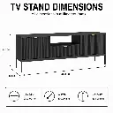MODERN BLACK TV STAND WITH GROOVED DOOR DESIGN.webp