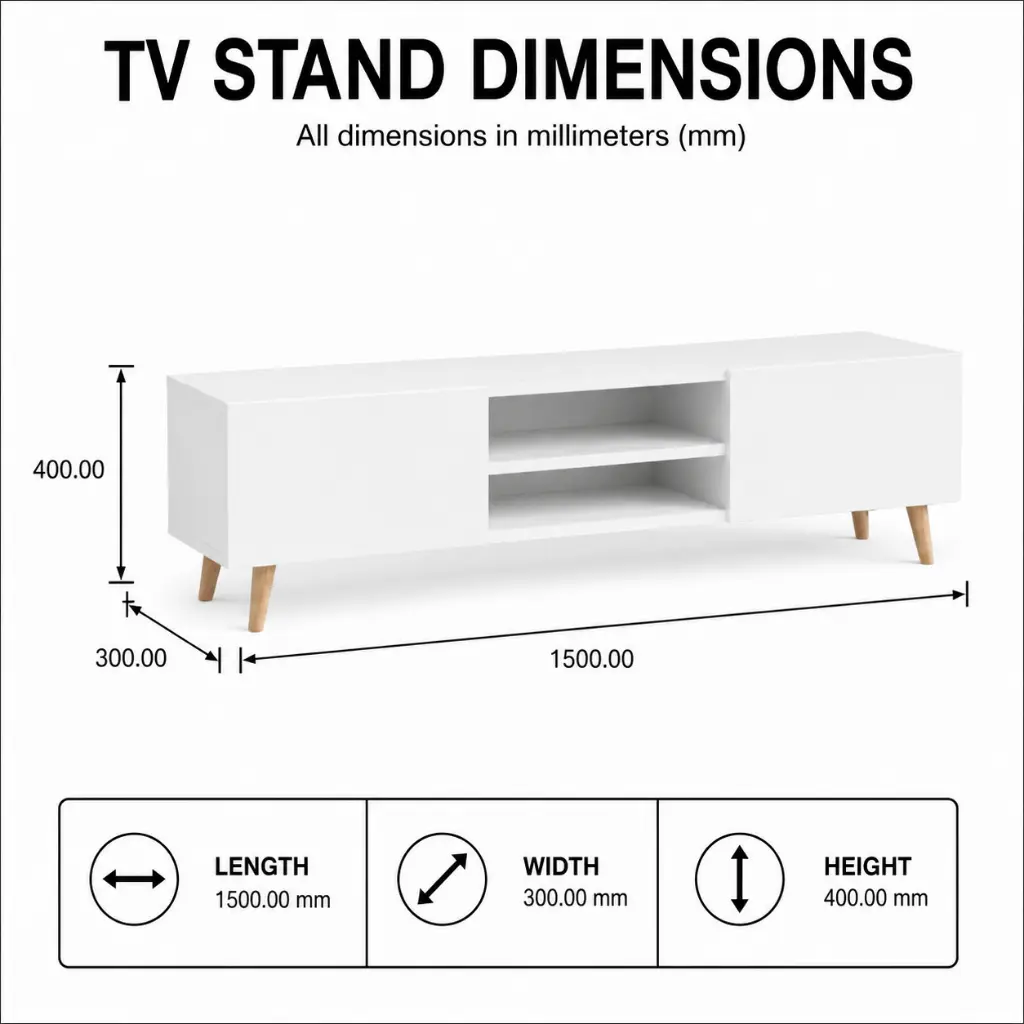 WHITE TV STAND ENTERTAINMENT CENTER WITH STORAGE CABINETS TV CONSOLE.webp