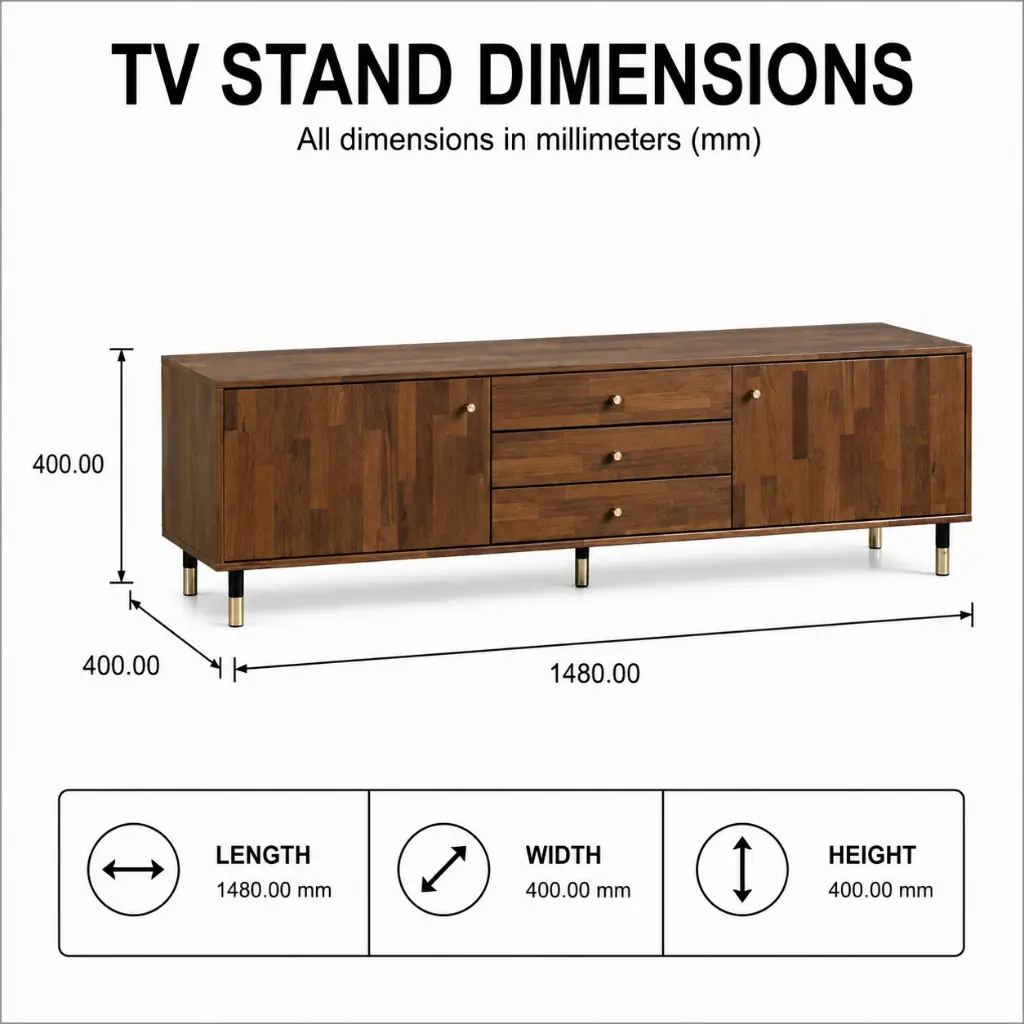 WOOD GRAIN STYLE TV STAND CABINET.webp