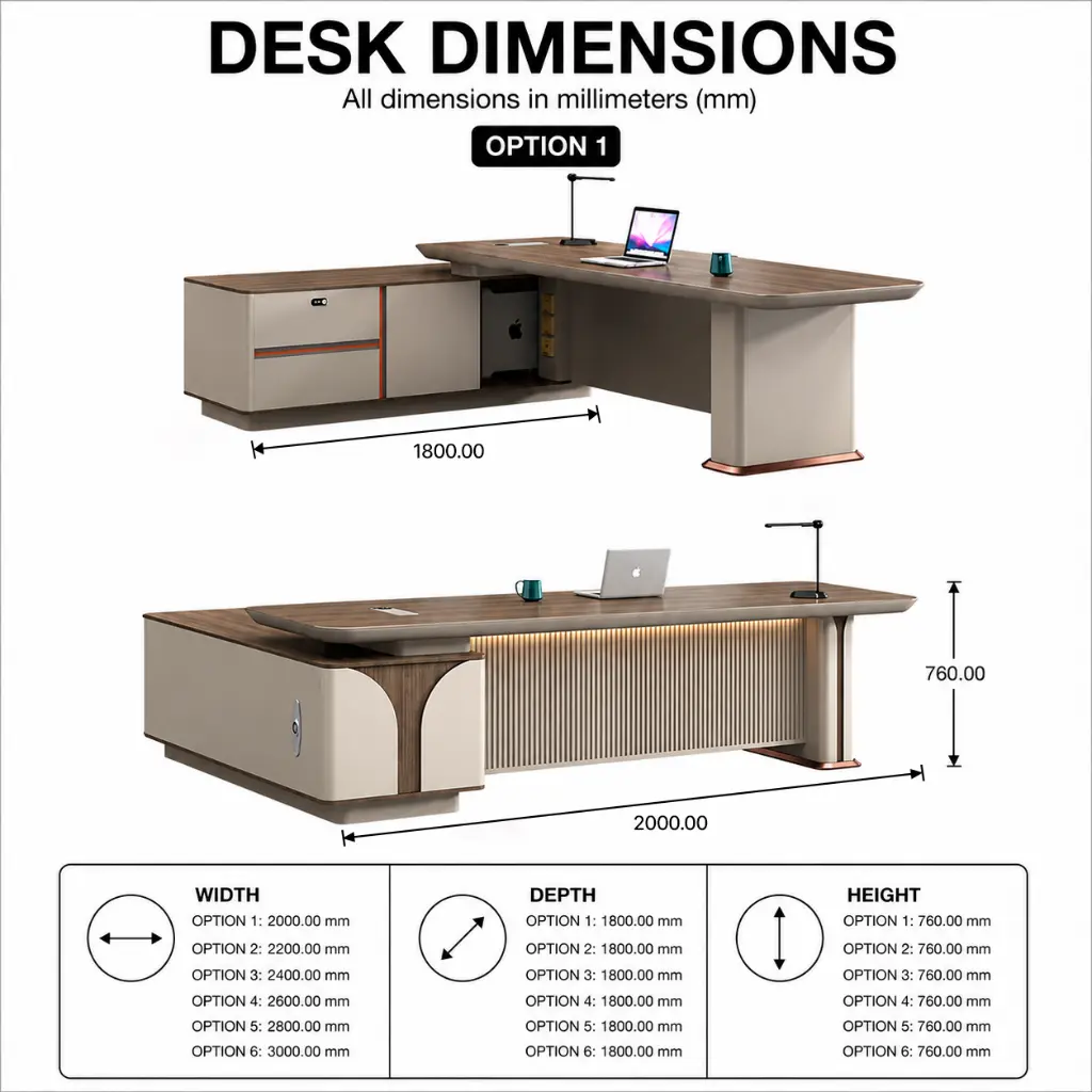 MODERN INTEGRATED ALUMINUM ALLOY EXECUTIVE DESK WITH SIDE CABINET AND SMART POWER MODULE .webp