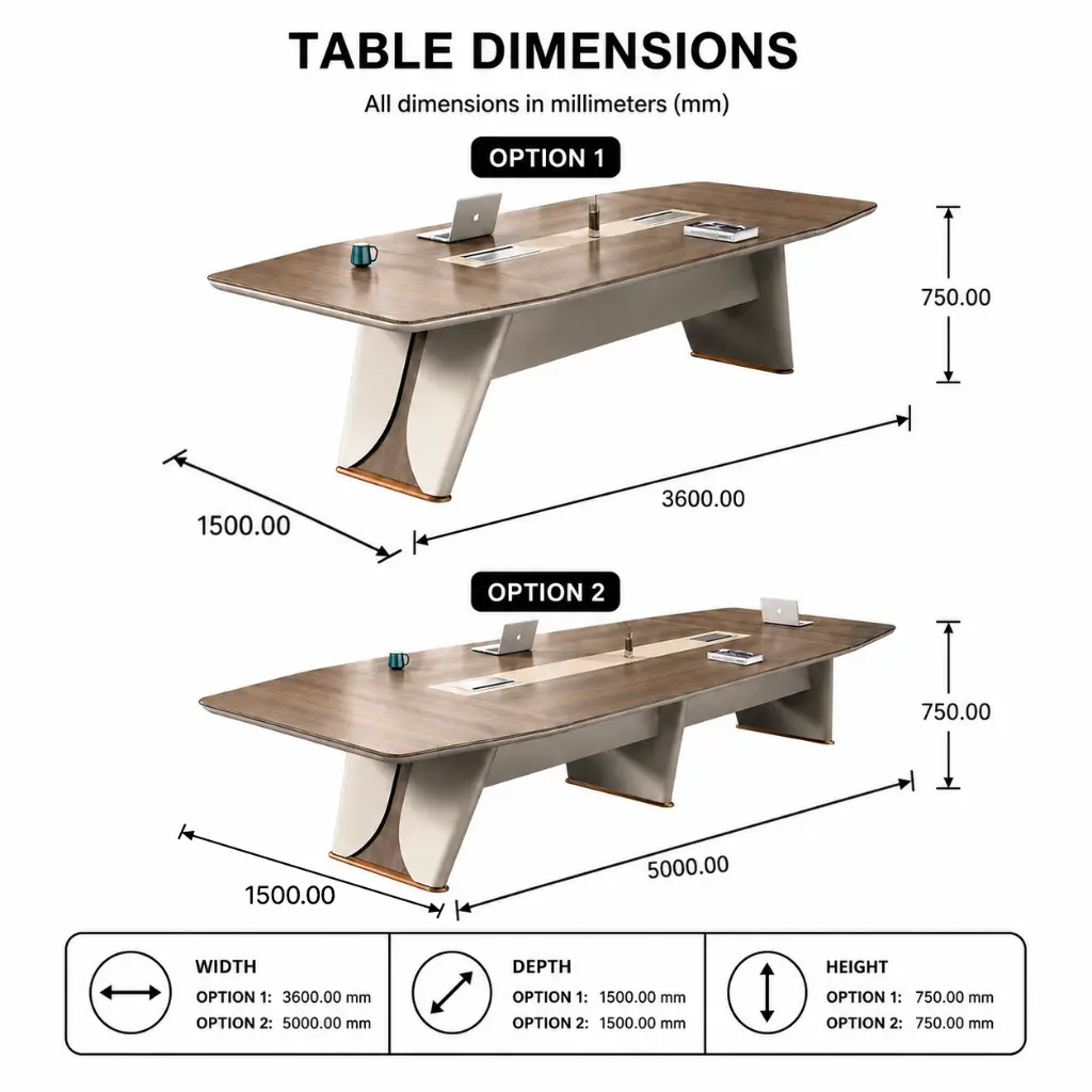 MODERN E0 MDF EXECUTIVE MEETING TABLE WITH BEVEL EDGE, ANGLED LEGS AND BUILT-IN SOCKET BOX .webp