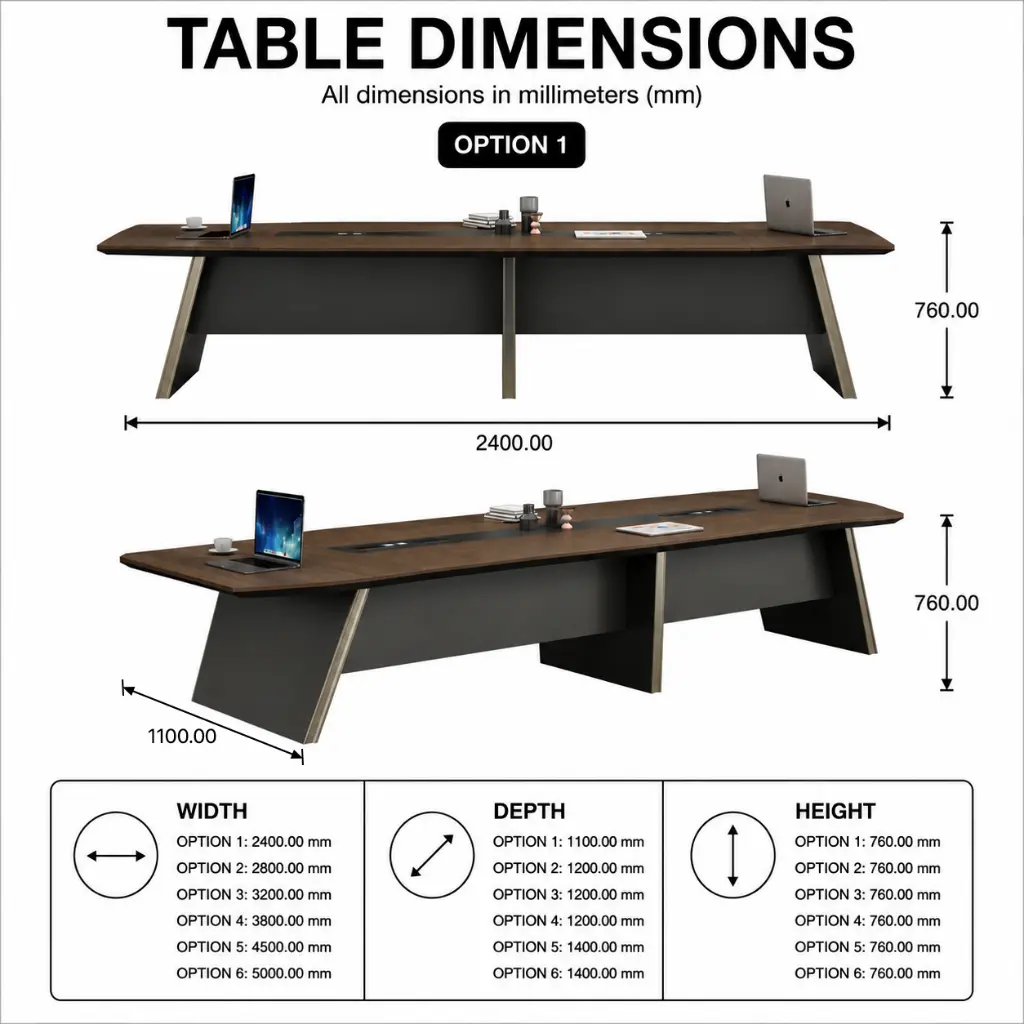 MODERN E0 MDF EXECUTIVE MEETING TABLE WITH THICKENED TOP AND ALUMINUM ALLOY LEGS - GH SERIE.webp