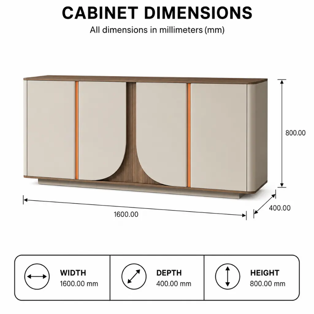MODERN TEA CABINET WITH ALUMINUM ALLOY EDGING - GH SERIES.webp