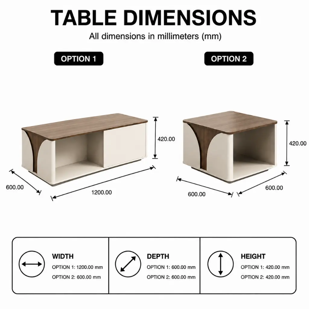 MODERN RECTANGULAR E0 MDF COFFEE TABLE WITH OPEN STORAGE SHELF - GH SERIES.webp