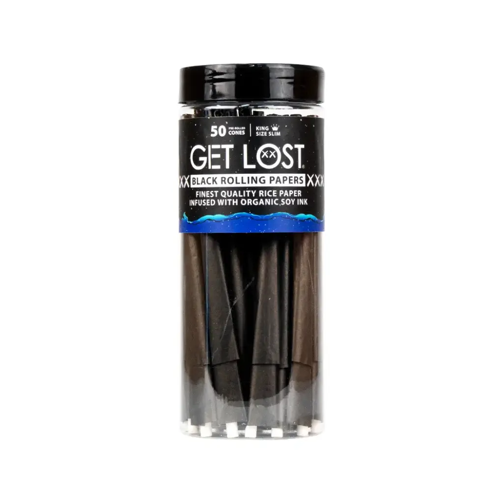 GET LOST BLACK KING SIZE 50 CT CONE JAR