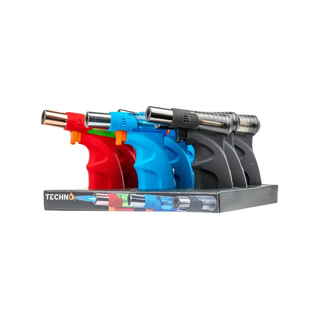 TECHNO TORCH LIGHTER 9CT - ASSORTED