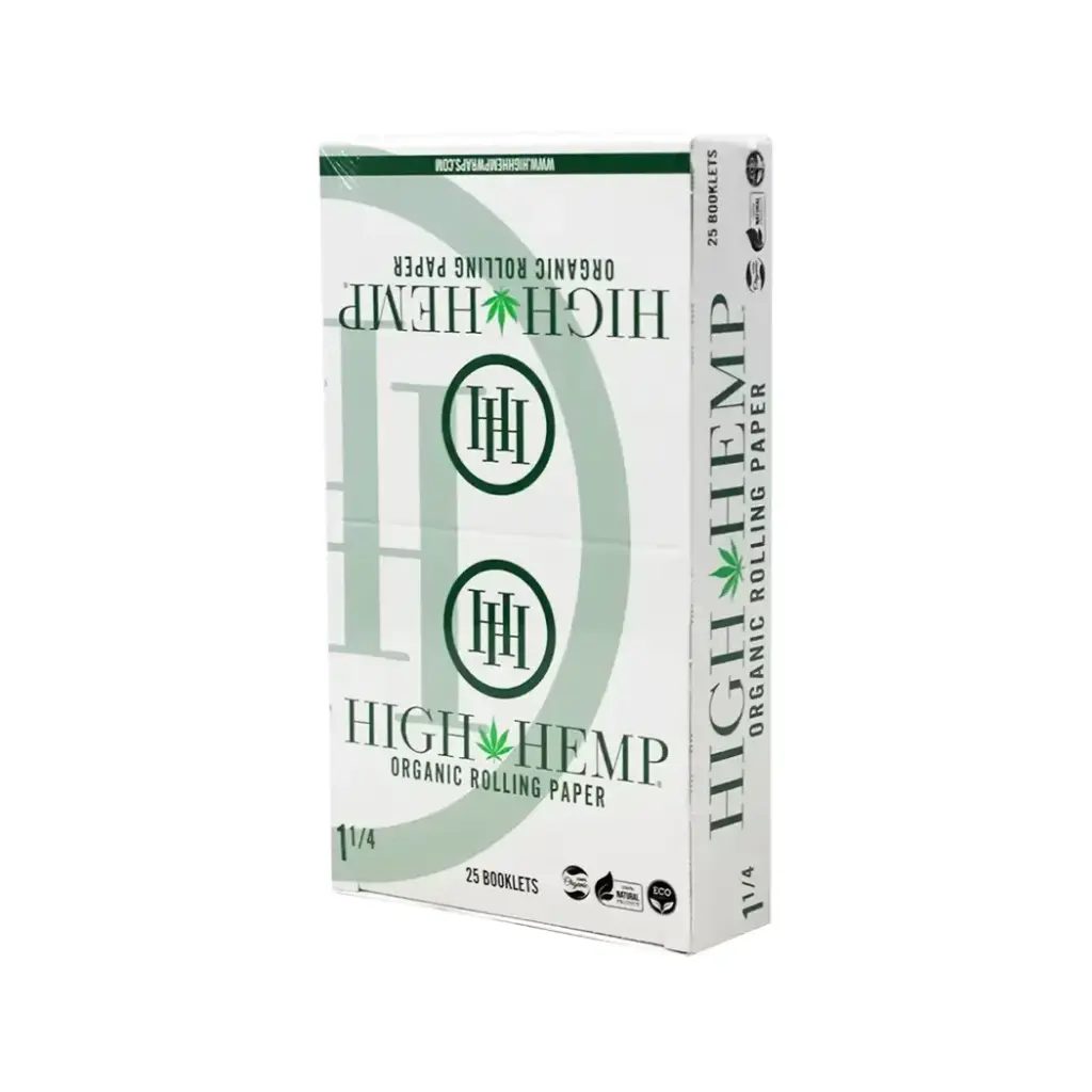 HIGH HEMP 1 1/4 ORGANIC ROLLING PAPER 25 BOOKLETS