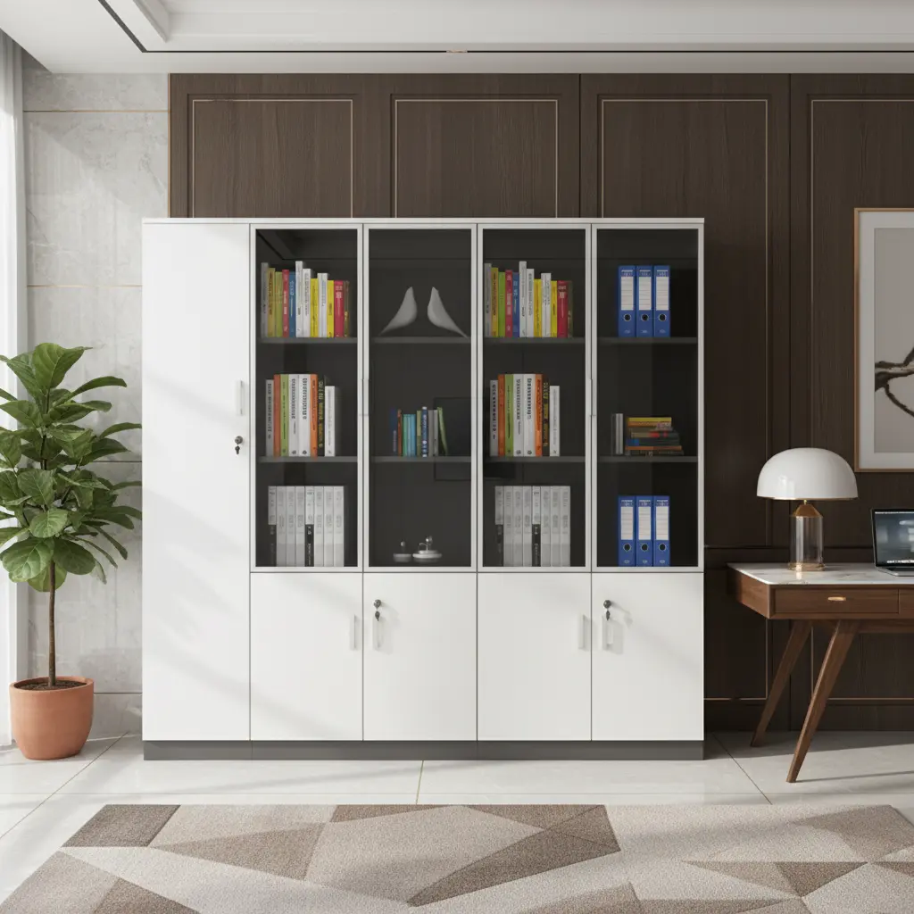 GLASS FRONT FILE CABINET