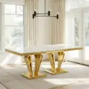GILDED TWIN PEDESTAL DINING TABLE