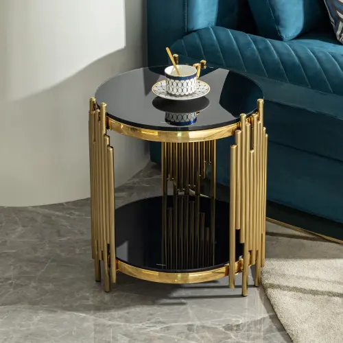 NOIR FRINGE CURTAIN COFFEE TABLE