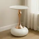 IVORY PEDESTAL ACCENT COFFEE TABLE