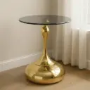 GOLDEN DROP GLASS COFFEE TABLE