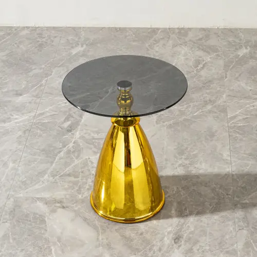 AMBER PRISM GLASS COFFEE TABLE