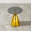 AMBER PRISM GLASS COFFEE TABLE