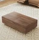 HIGH END RUSTIC EXTENDABLE TOP STORAGE COFFEE TABLE