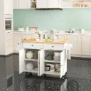 FARMHOUSESTYLE MOVABLE KITCHEN ISLAND WITH STORAGE