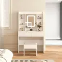 CONTEMPORARY BEDROOM WOODEN DRESSING TABLE WITH SLEEK DESIGN