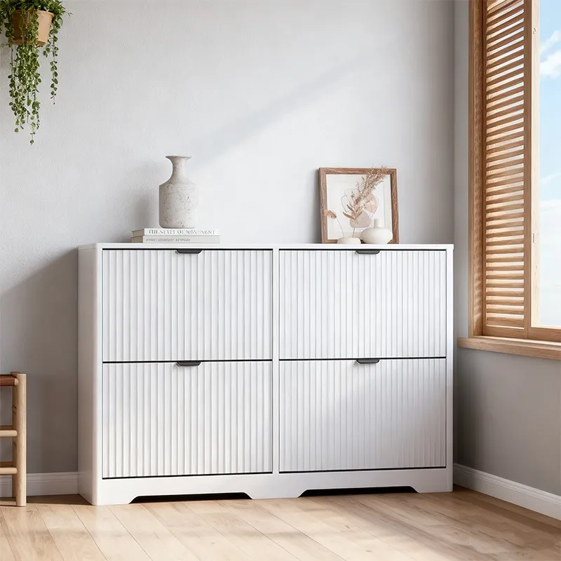 WOODEN SHOE CABINETS WITH FLEXIBLE SHELVES