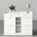 ELEGANT WOODEN SHOE CABINET WITH ADJUSTABLE SHELVES