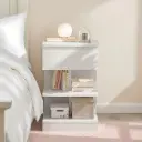 MODERN EUROPEAN MINIMALIST STYLE OPEN TWO-LEVEL SHELF BEDSIDE TABLE