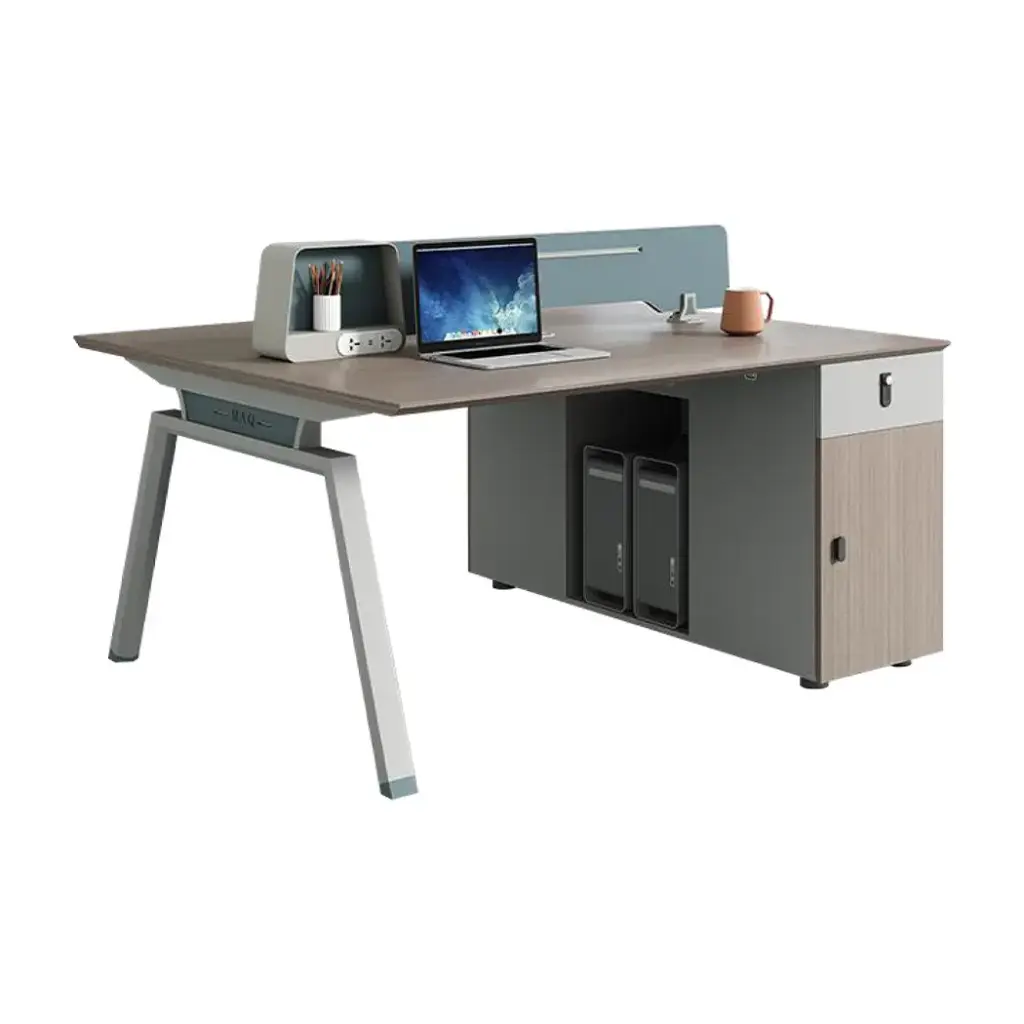 MODULAR WORKSTATION FOR 4 PEOPLE WITH OUTWARD ULITY DRAWERS & CABINETS - GH SERIES 
