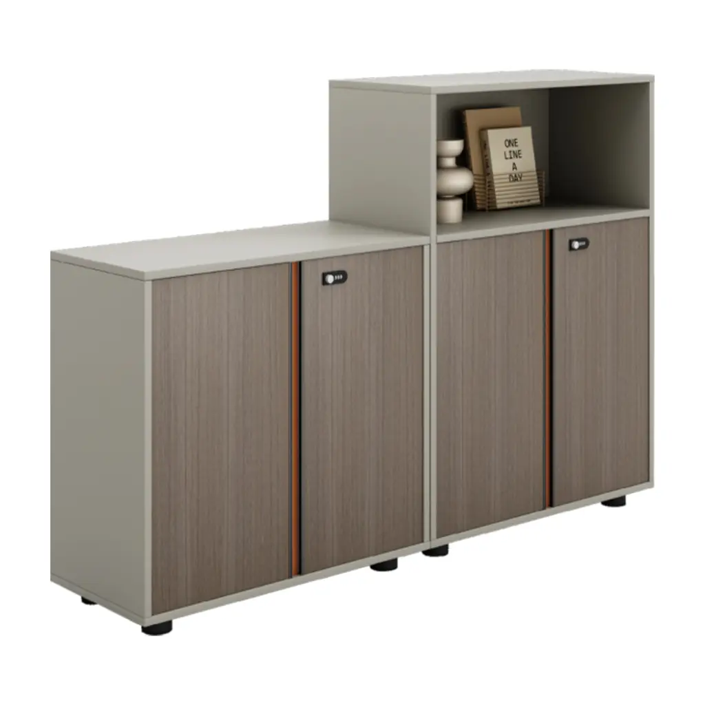 MODERN LOW CABINET WITH SAPPHIRE BLUE DETAIL - GH SERIES 